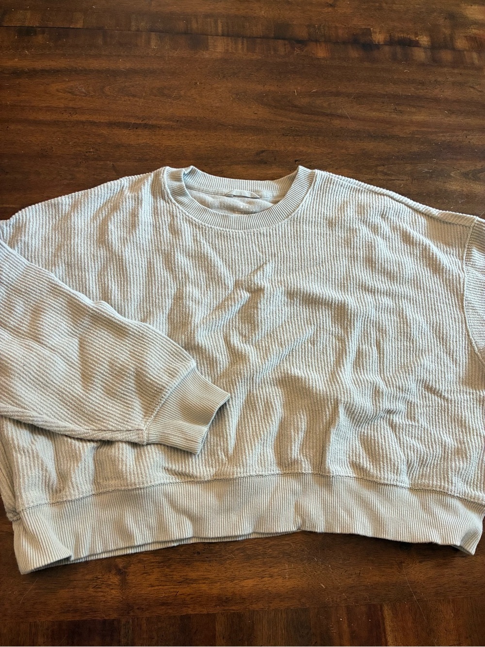 Aerie Crewneck Sweatshirt Medium Blue Gray Corded